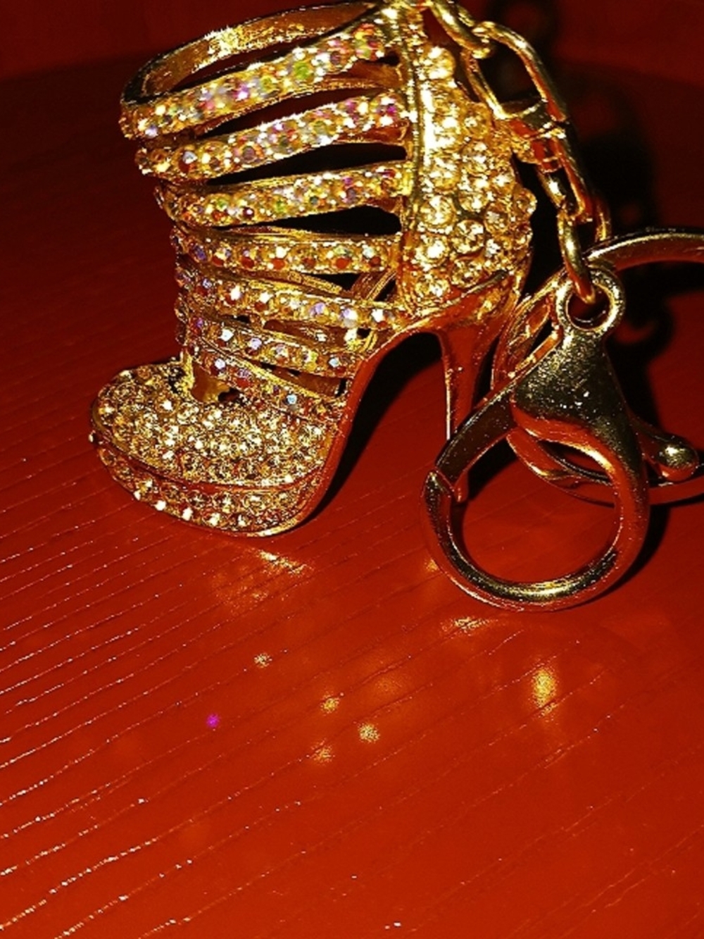 Embellished Women's Heeled Shoe Keychain
